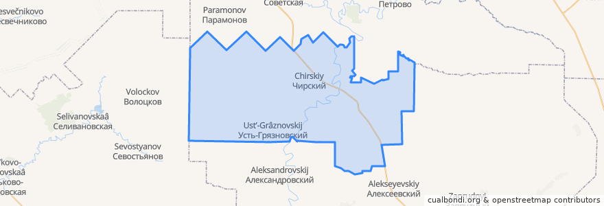 Mapa de ubicacion de Чирское сельское поселение.