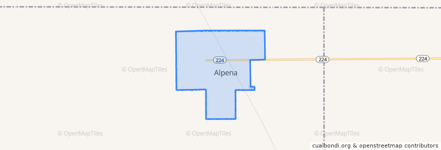 Mapa de ubicacion de Alpena.