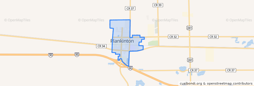 Mapa de ubicacion de Plankinton.