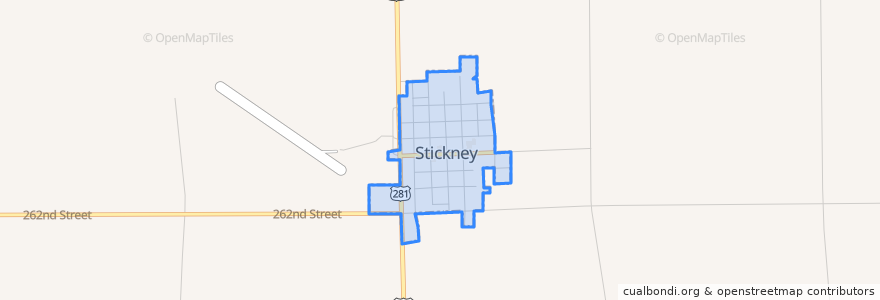Mapa de ubicacion de Stickney.