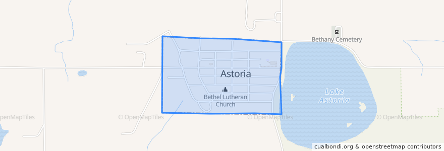 Mapa de ubicacion de Astoria.