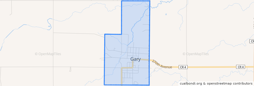 Mapa de ubicacion de Gary.
