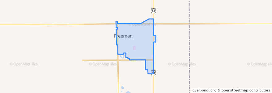 Mapa de ubicacion de Freeman.