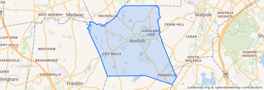 Mapa de ubicacion de Norfolk.