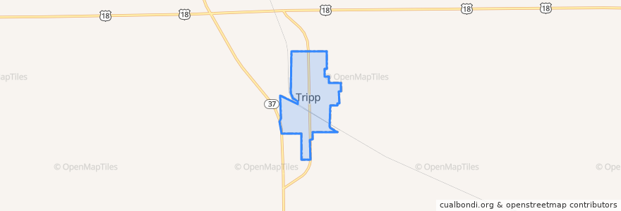 Mapa de ubicacion de Tripp.