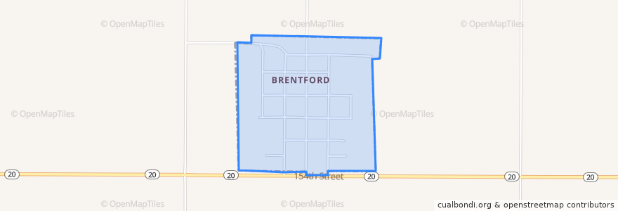 Mapa de ubicacion de Brentford.