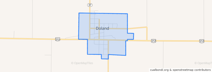 Mapa de ubicacion de Doland.