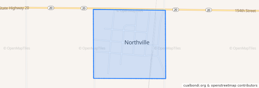 Mapa de ubicacion de Northville.