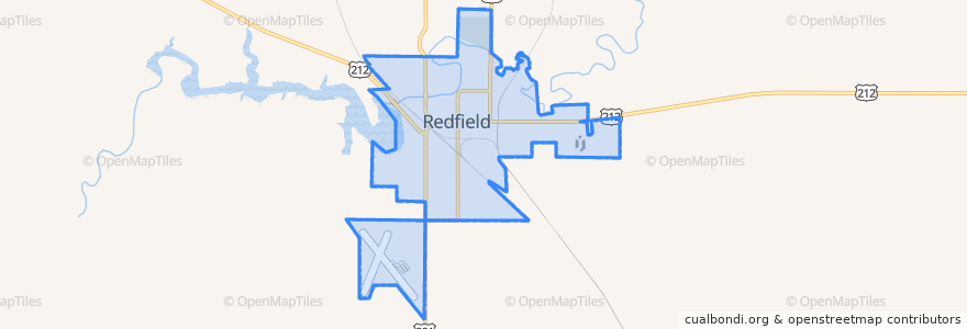 Mapa de ubicacion de Redfield.