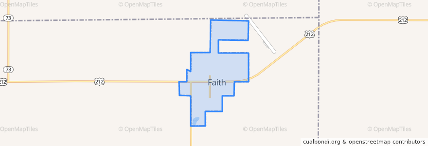 Mapa de ubicacion de Faith.