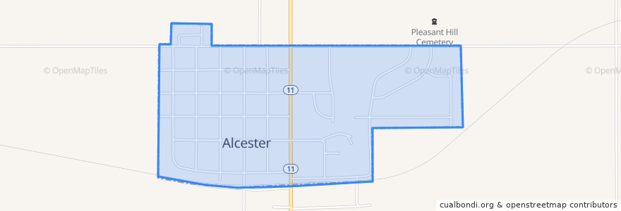 Mapa de ubicacion de Alcester.