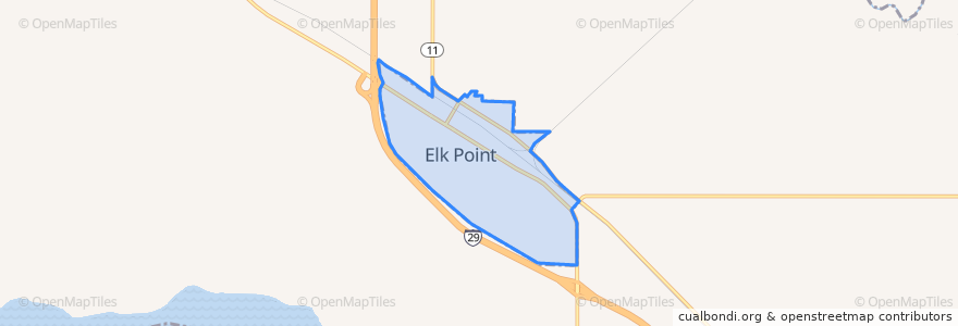 Mapa de ubicacion de Elk Point.