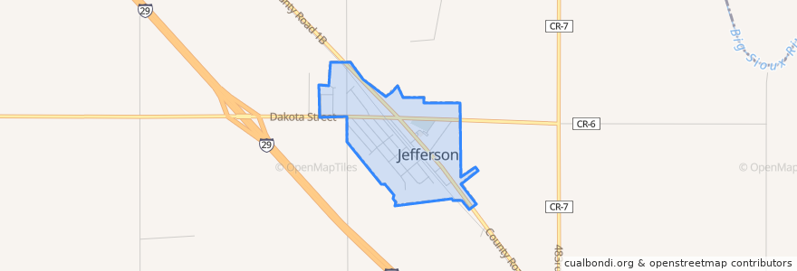 Mapa de ubicacion de Jefferson.