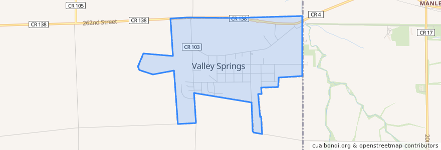 Mapa de ubicacion de Valley Springs.