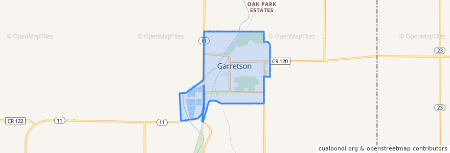 Mapa de ubicacion de Garretson.