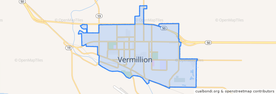 Mapa de ubicacion de Vermillion.