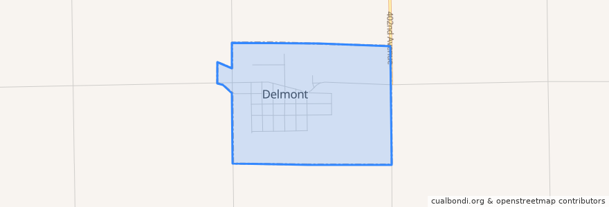 Mapa de ubicacion de Delmont.