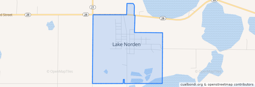 Mapa de ubicacion de Lake Norden.