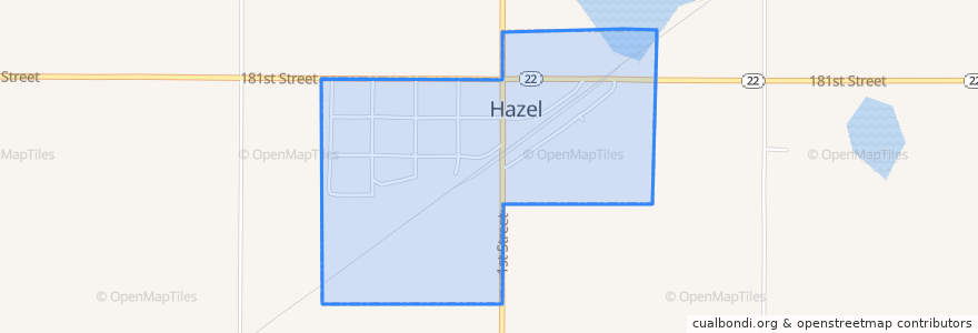 Mapa de ubicacion de Hazel.