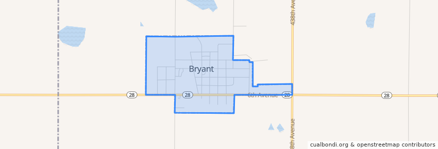 Mapa de ubicacion de Bryant.