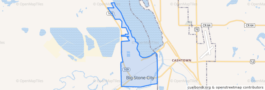 Mapa de ubicacion de Big Stone City.