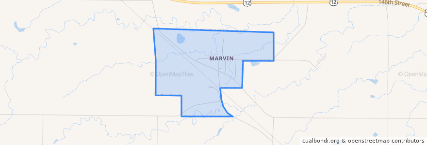 Mapa de ubicacion de Marvin.