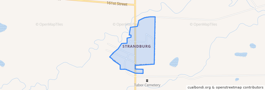 Mapa de ubicacion de Strandburg.