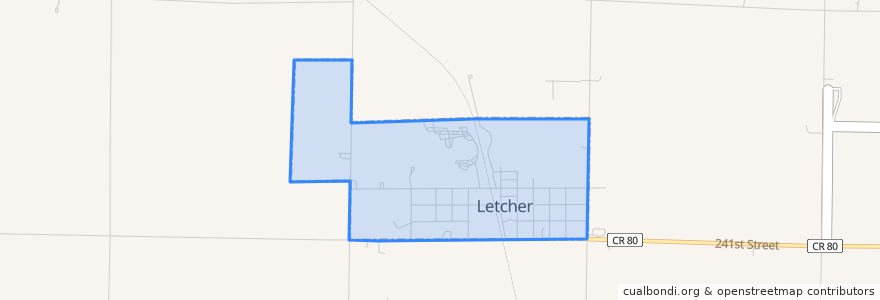 Mapa de ubicacion de Letcher.