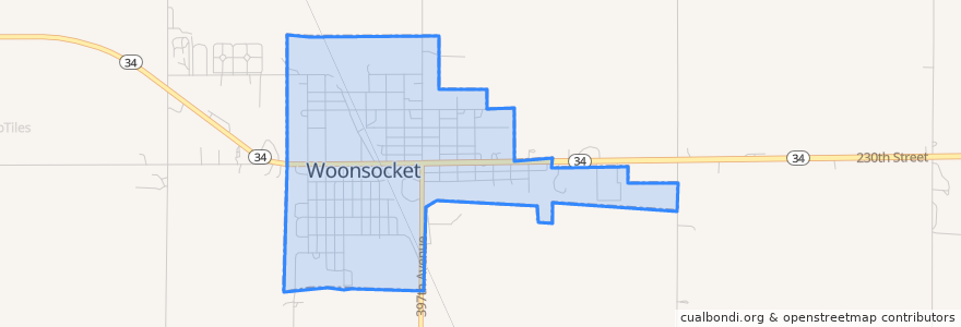 Mapa de ubicacion de Woonsocket.