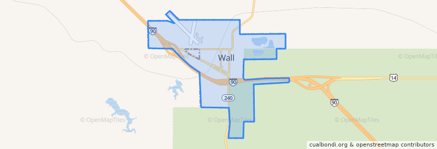 Mapa de ubicacion de Wall.