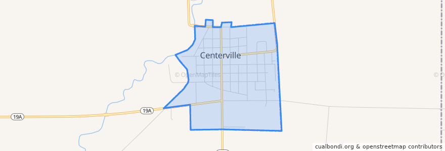 Mapa de ubicacion de Centerville.