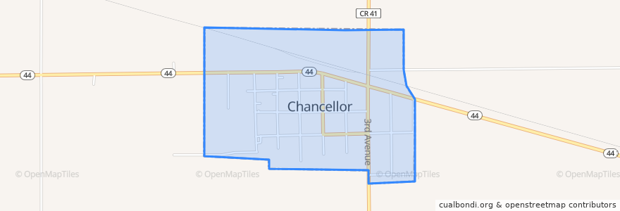 Mapa de ubicacion de Chancellor.