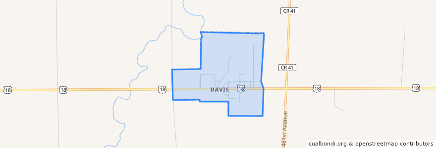 Mapa de ubicacion de Davis.