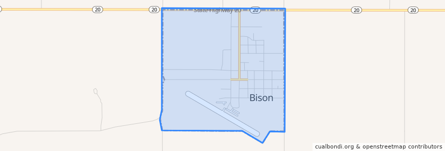 Mapa de ubicacion de Bison.