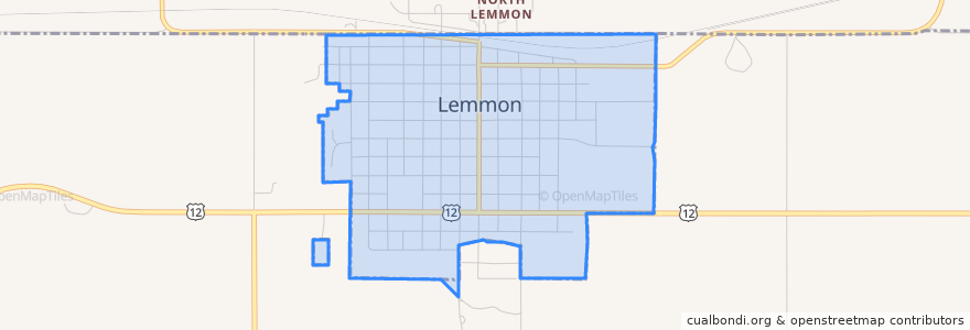 Mapa de ubicacion de Lemmon.
