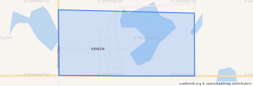 Mapa de ubicacion de Erwin.