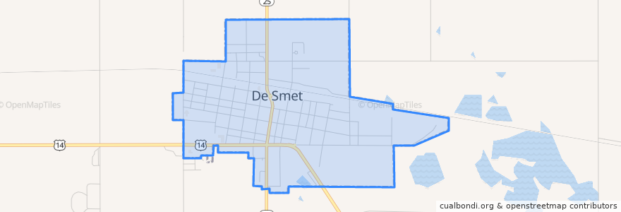 Mapa de ubicacion de De Smet.