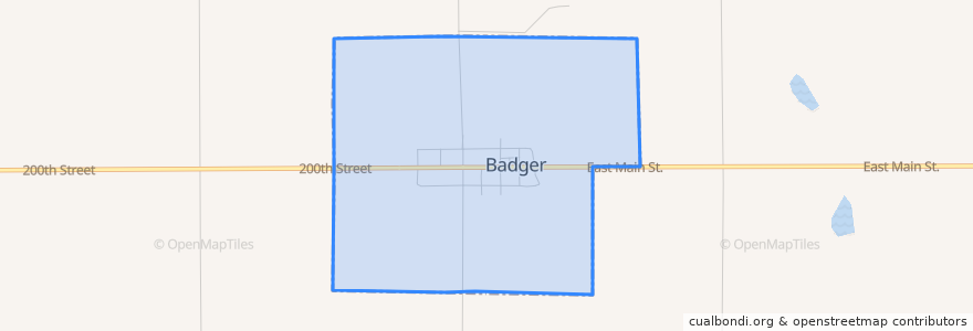 Mapa de ubicacion de Badger.