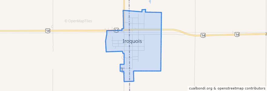 Mapa de ubicacion de Iroquois.