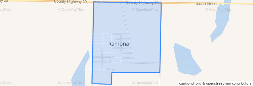 Mapa de ubicacion de Ramona.