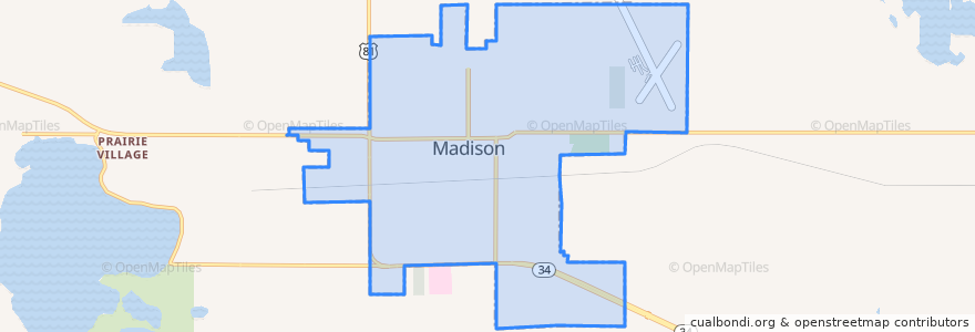 Mapa de ubicacion de Madison.