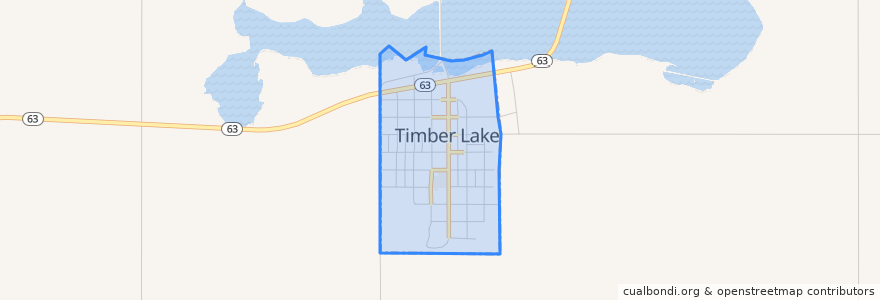 Mapa de ubicacion de Timber Lake.
