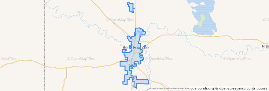 Mapa de ubicacion de Belle Fourche.