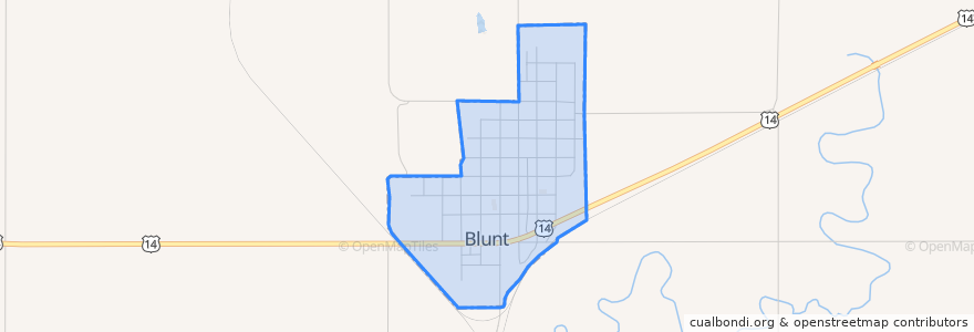 Mapa de ubicacion de Blunt.