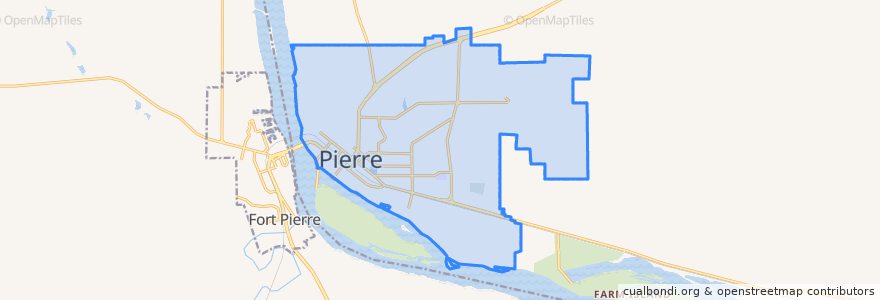 Mapa de ubicacion de Pierre.