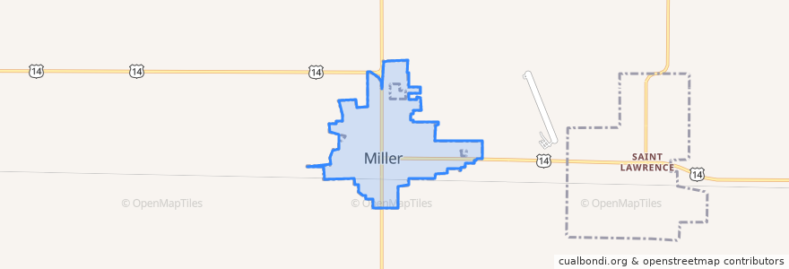 Mapa de ubicacion de Miller.