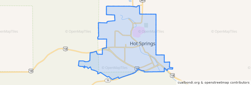 Mapa de ubicacion de Hot Springs.