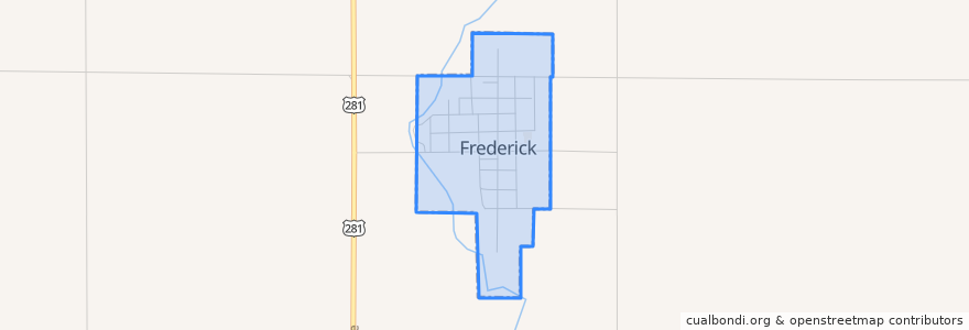 Mapa de ubicacion de Frederick.