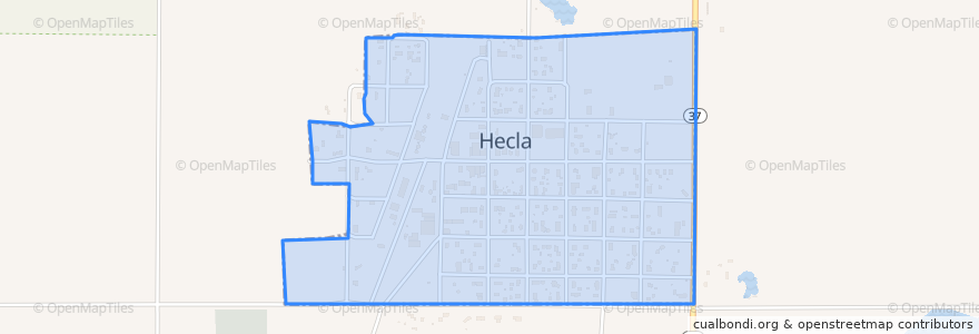 Mapa de ubicacion de Hecla.