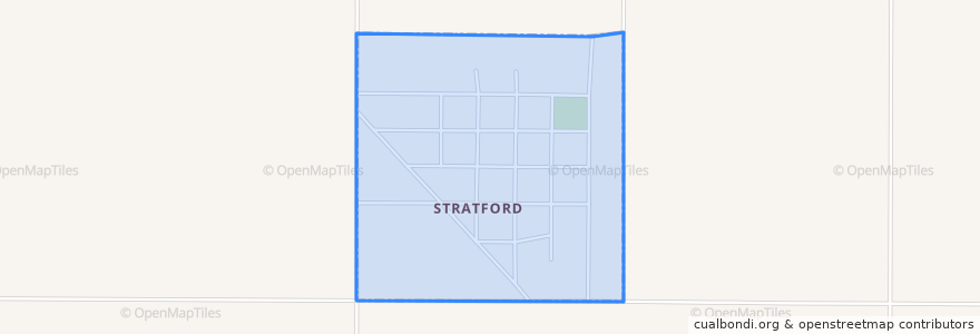 Mapa de ubicacion de Stratford.